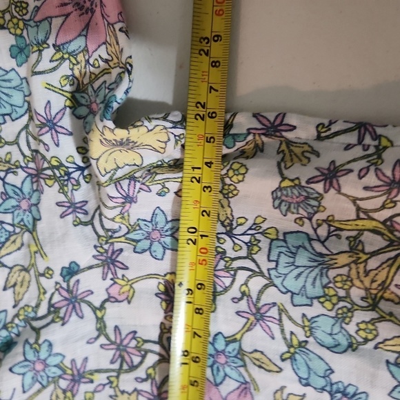 Linen Charter Club Luxury Womens Size L Blouse Longsleeve Floral Balloon Linen - Picture 9 of 13